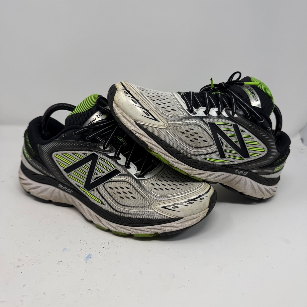 New Balance 860v7 Mens Running Shoes White Black Neon Green M860WB7 Size 10